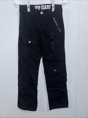 VIP Black Men's Cargo Pants with Multi-Pocket Design
